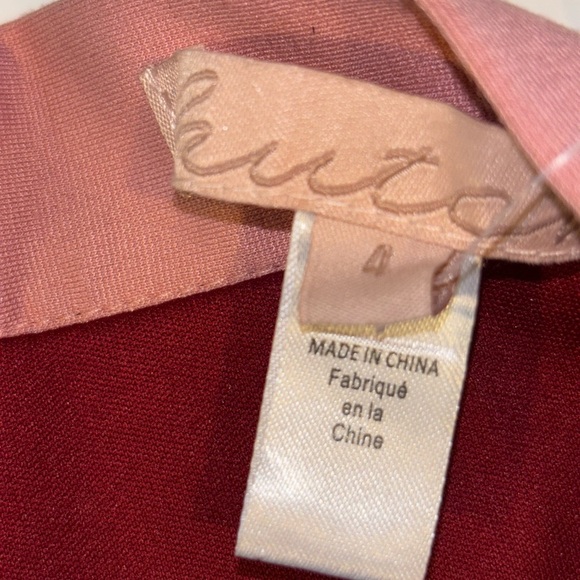 🔥SALE Anthropologie "Hutch Milan" Color Blocked Mini Wine & Pink Skirt 4 - Picture 7 of 10